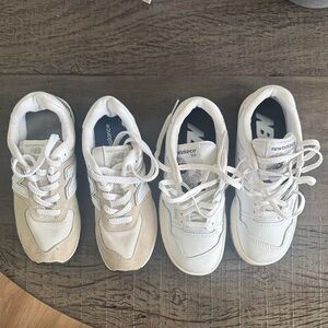 New Balance Kids Sneakers in White and Tan